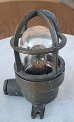 Vintage Scheepslamp - Messing met Glazen Bol, Antiek en Kunst, Ophalen of Verzenden