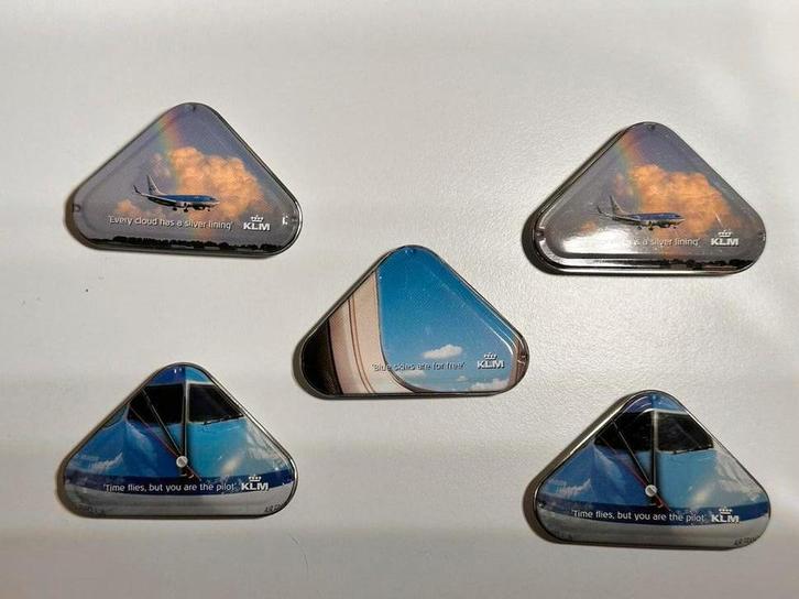 5 KLM Wilhelmina Mints (pilllen) blikken snoepdoosje, Verzamelen, Luchtvaart en Vliegtuigspotten, Zo goed als nieuw, Schaalmodel