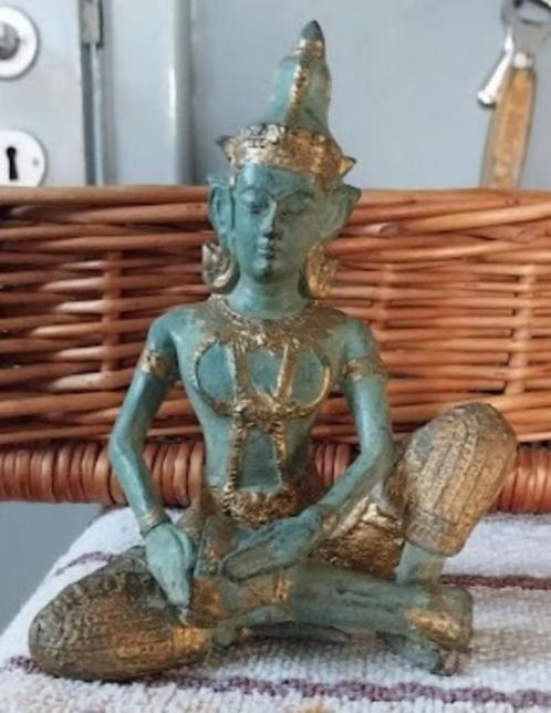Oude Tempelwachter Thailand,Muziekant,brons Boeddha,Buddha,,, Huis en Inrichting, Woonaccessoires | Boeddhabeelden, Zo goed als nieuw