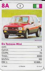 Kw4395 autokaartje 8a de tomaso mini, Ophalen of Verzenden, Zo goed als nieuw, Auto's