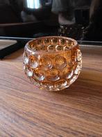 Vintage Amberkleurige Waxinelichthouder, Gebruikt, Ophalen of Verzenden, Overige materialen, Bruin