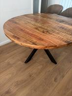 Ronde Mango Houten Tafel - 130cm Diameter, Huis en Inrichting, Tafels | Eettafels, Gebruikt, 100 tot 150 cm, Rond, Ophalen of Verzenden
