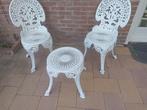 Gietijzeren Tuinset - 2 Stoelen & Tafeltje, Tuin en Terras, Tuinsets en Loungesets, 2 zitplaatsen, Overige materialen, Gebruikt
