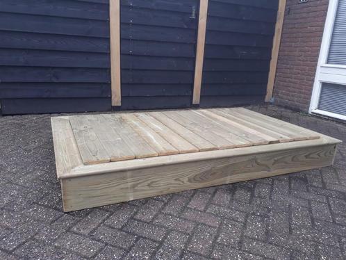 HOUTEN ZANDBAK met deksel 120x200 kant en klaar geleverd, Kinderen en Baby's, Speelgoed | Buiten | Zandbakken, Nieuw, Ophalen