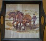 Ploegende paarden  37 cm x 34 cm, Ophalen of Verzenden