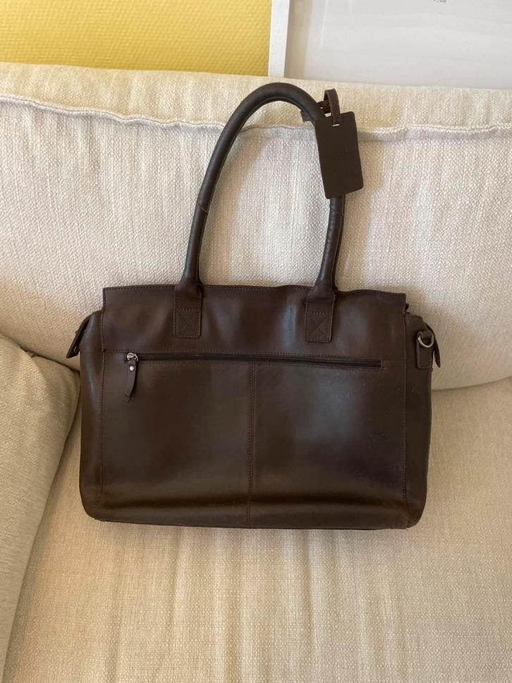 Leren Burkley Aktetas - Stijlvol & Functioneel, Sieraden, Tassen en Uiterlijk, Tassen | Damestassen, Gebruikt, Handtas, Bruin