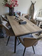 Eettafel met 5 stoelen 190x90, Ophalen, Gebruikt, 50 tot 100 cm, Vijf personen of meer