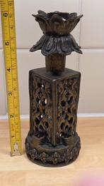 Antieke bronzen kandelaar uit India? kaarsenstandaard, Antiek en Kunst, Ophalen of Verzenden, Koper of Brons