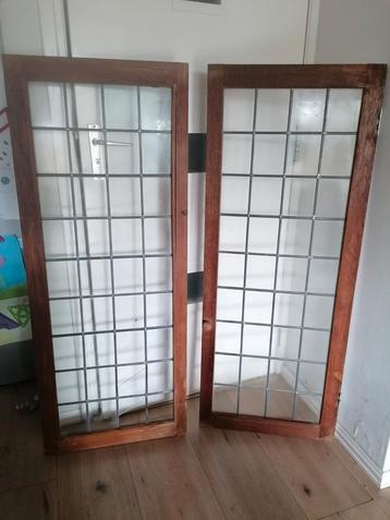 Glas in lood ramen deuren set 133,5x35 cm  beschikbaar voor biedingen