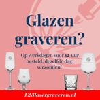 Glazen graveren met naam, logo of tekst | Snelle levering!, Ophalen of Verzenden, Nieuw