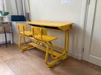 Vintage schoolbankje tekentafeltje kids, Ophalen, Gebruikt, Tafel(s)