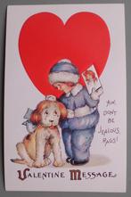 Valentijn 22 - Meisje met hond - Relief - Replica, Ophalen of Verzenden, 1980 tot heden, Ongelopen, Kinderen