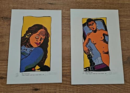 2 originele gesigneerde litho’s van Jacques Charlier, Antiek en Kunst, Kunst | Litho's en Zeefdrukken, Ophalen of Verzenden