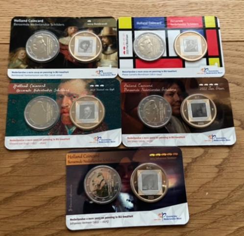 Nederland ''Beroemde Nederlandse Schilders'' Coincards, Postzegels en Munten, Munten | Europa | Euromunten, Setje, 2 euro, Overige landen