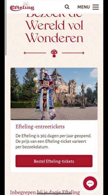 Ik heb 3 open Efteling-kaarten voor december beschikbaar voor biedingen
