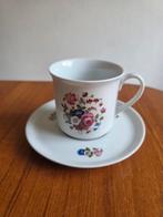 Vintage Bavaria Kop en Schotel met Bloemen, Gebruikt, Ophalen of Verzenden, Overige stijlen, Kop(pen) en/of Schotel(s)