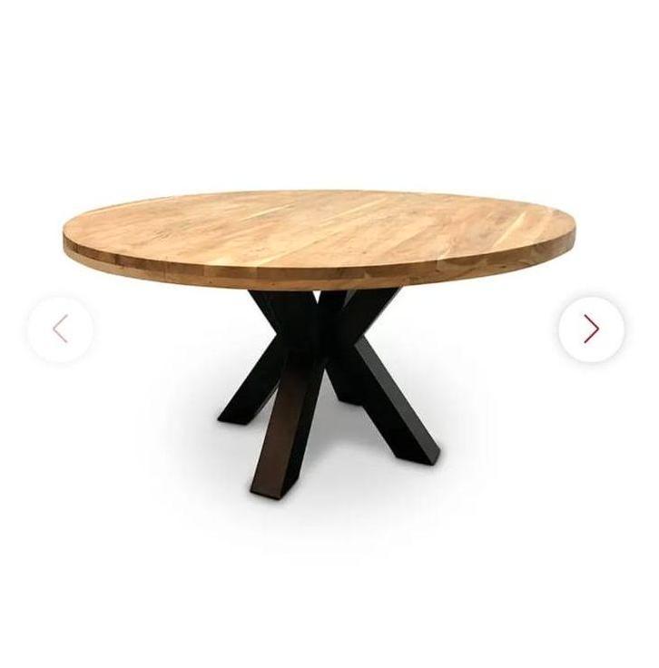 Nieuwe acaciahouten ronde tafel - 130cm, Huis en Inrichting, Tafels | Eettafels, Nieuw, 100 tot 150 cm, 100 tot 150 cm, Rond, Ophalen