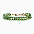 Dubbele Armband Dames Groene Kralenarmband RVS Verguld, Staal, Birgitta-Gracht 33, 6465 EL Kerkrade, Nederland, Verzenden, Nieuw