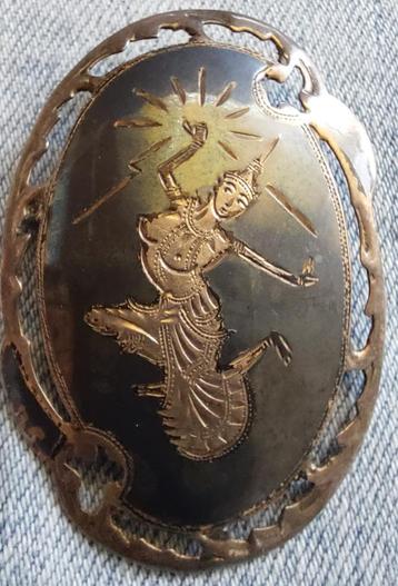 Siam broche emaille/zilver      beschikbaar voor biedingen