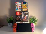 Nintendo Switch OLED - Scarlet en Violet, Switch OLED, Verzenden, Met 2 controllers, Zo goed als nieuw