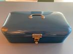 Vintage Emaille Broodtrommel Blauw Gebruikt, Antiek en Kunst, Ophalen