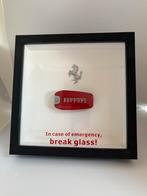 Ferrari showcase sleutel in case of emmergency break glass !, Verzenden, Zo goed als nieuw, Reclamebord