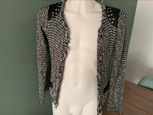 Tweed jasje 40 zwart wit vestje studs vesten jasjes, Kleding | Dames, Truien en Vesten, Gedragen, Maat 38/40 (M), Zwart, Verzenden