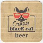 1 CRAZY BLACK CAT BIERVILTJE, Verzamelen, Biermerken, Ophalen of Verzenden, Gebruikt, Viltje(s), Overige merken