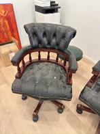 TE KOOP 3x chesterfield captain stoelen, Huis en Inrichting, Gebruikt, Drie, Zwart, Ophalen of Verzenden
