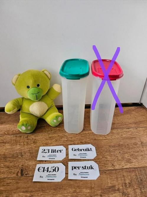 * Tupperware ruimtespaarders 2,3 liter, Huis en Inrichting, Keuken | Tupperware, Gebruikt, Bak of Kom, Groen, Rood, Ophalen of Verzenden