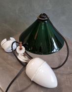 Prachtige antieke lamp emaille kap groene kleur, Antiek en Kunst, Antiek | Lampen, Ophalen of Verzenden