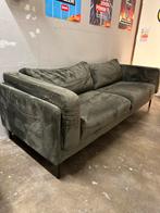 Alcantara Olijfgroene Bank - 2,15m, Ophalen of Verzenden, Zo goed als nieuw, Stof