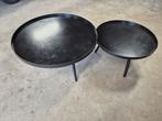 Salontafels rond zwart 80 en 60cm, Ophalen, Gebruikt, 50 tot 100 cm, Rond