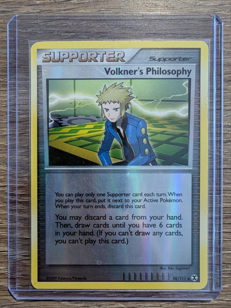 Volkner's Philosophy uit Rising Rivals 98/111 Reversed Foil, Ophalen of Verzenden, Zo goed als nieuw, Losse kaart, Foil