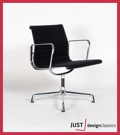 Vitra Eames ea107 Zwart Hopsak Chroom (voorraad:2), Huis en Inrichting, Stoelen, Gebruikt