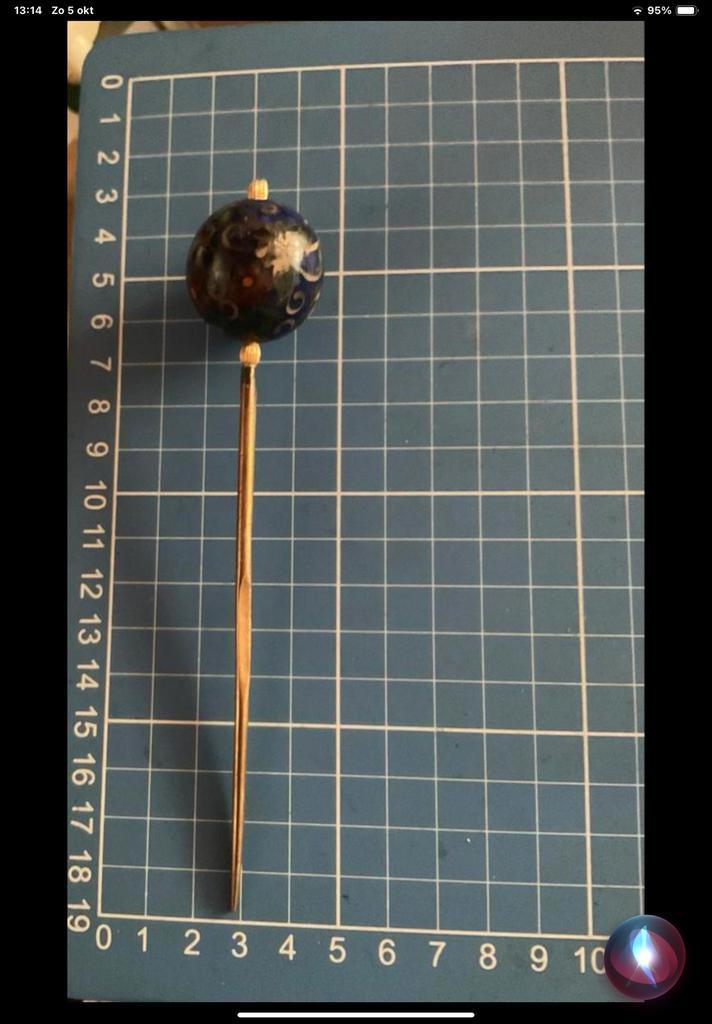 Vintage Hoedenpen met Decoratieve Bol, Sieraden, Tassen en Uiterlijk, Overige Accessoires, Gebruikt, Ophalen of Verzenden