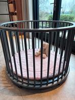 Bobita Box rond Antraciet incl roze boxkleed, Kinderen en Baby's, Boxen, Ophalen, Gebruikt, Rond, Wieltjes