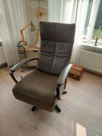 Zgan Hukla Relaxfauteuil Leer,, Huis en Inrichting, Fauteuils, Ophalen, Gebruikt, Minder dan 75 cm, Metaal
