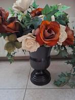 Mooie Vaas met Zijdebloemen te Koopbruine vaas!, Ophalen of Verzenden