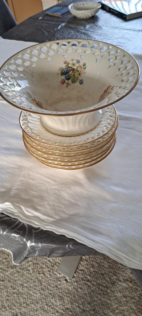 Antiek porseleinen fruitset Max Roesler Rodach, Antiek en Kunst, Antiek | Porselein, Ophalen of Verzenden