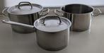 Kookpannen + Steelpan Sola - 3 liter, 2 liter en 1,5 liter, Gebruikt, Pannenset, Ophalen of Verzenden, Rvs