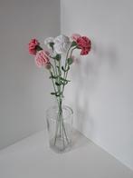 Gehaakte anjers wit en roze, Ophalen, Wit, Minder dan 50 cm, Glas