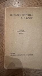 A.F. Kamp - Leidsche notities, 20e eeuw of later, Ophalen of Verzenden, Zo goed als nieuw, A.F. Kamp