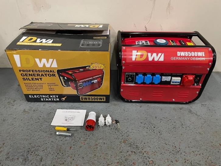 2024 DW DW8500E electric start stroomgenerator, Doe-het-zelf en Verbouw, Aggregaten, Nieuw, Benzine, Ophalen