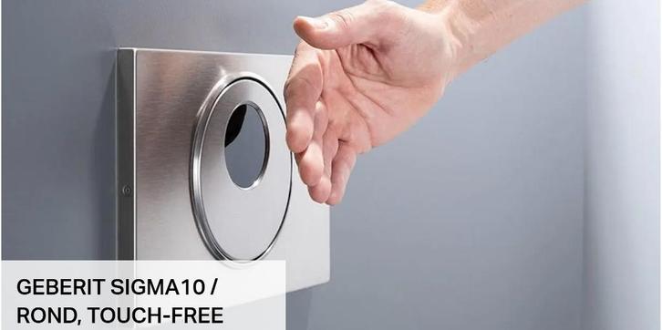Geberit Sigma 10 met netvoeding, Doe-het-zelf en Verbouw, Sanitair, Nieuw, Toilet, Rvs, Ophalen of Verzenden