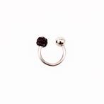RVS Hoefijzer + Donkerpaars Strass Bolletje Piercing Neus, Sieraden, Tassen en Uiterlijk, Piercings, Staal, Birgitta-Gracht 33, 6465 EL Kerkrade, Nederland