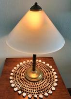 Tafellamp messing, Ophalen of Verzenden, Gebruikt, Glas, Minder dan 50 cm