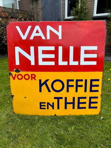Van Nelle voor Koffie en Thee XXl Emaille Bord beschikbaar voor biedingen