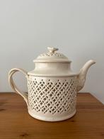 Leedsware Creamware Lattice Porseleinen Theepot, Ophalen