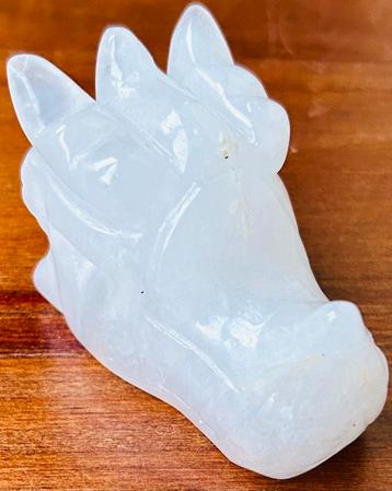 Draken Schedel van Zuiver Bergkristal, 5x3x4cm, zie details beschikbaar voor biedingen